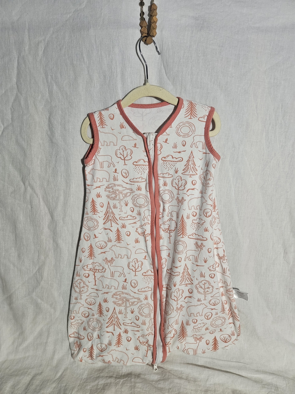 Sleeveless Baby Sleep Sack with Coral Nature Print